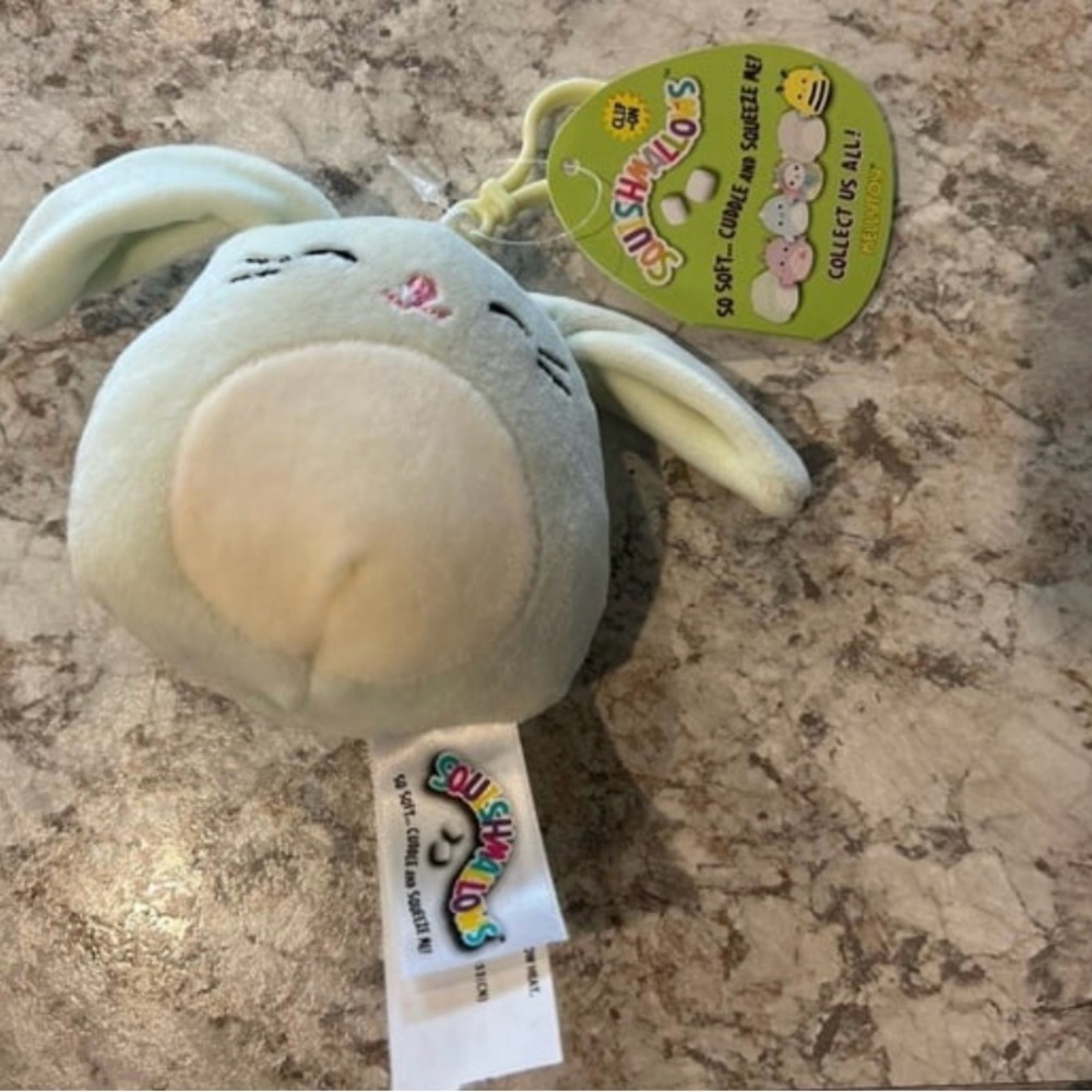 NWT Squishmallows Isabella the Bunny Clip 3.5" Stuffed Plush
